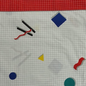Vintage 80s Cannon Grid Geometric Print Twin Bed Sheet Memphis Design 1980s Bedroom