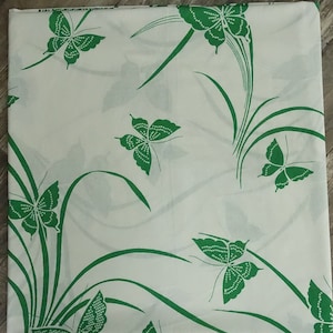 Vintage 70s Butterfly Print Bed Sheet Twin Flat Burlington Bedsheet 1970s Bedroom