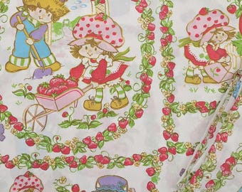 1980s Strawberry Shortcake Sheet Set Twin Flat and Fitted American Greetings