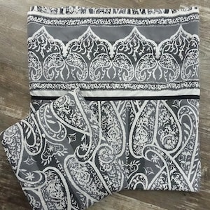 Vintage YSL Sheet Set Full / Double Size Flat Fitted Bedsheets Majorelle Paisley 1980s Yves Saint Laurent Dan River Bedding