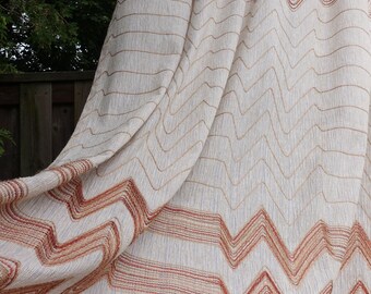 Vintage 70s Curtains Boho Drapes Pinch Pleat Panels One Pair