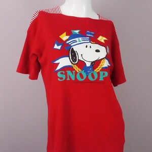 Vintage Snoopy T Shirt Nautical Theme Peanuts 40 Years of Happiness - Medium