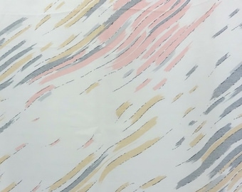 New Vintage Abstract Shower Curtain Panel Small / Stall Size Retro 80s Pastel Bathroom Decor