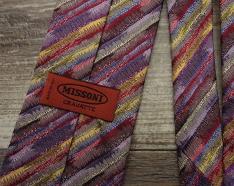 Missoni Silk Tie Multicolored Abstract Necktie