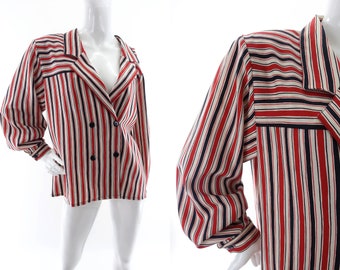 Chemisier Vintage Jaeger Rouge Pois Boutonnage UK - Taille Small
