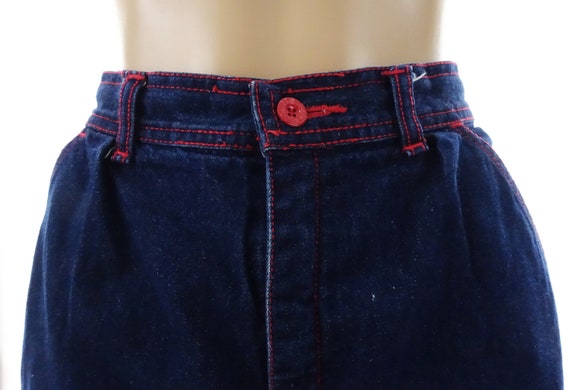 80s ESPRIT Denim Shorts Vintage Rosehips Dark Blu… - image 7