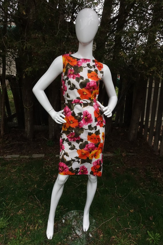 Vintage 60s Floral Dress XS - image 7