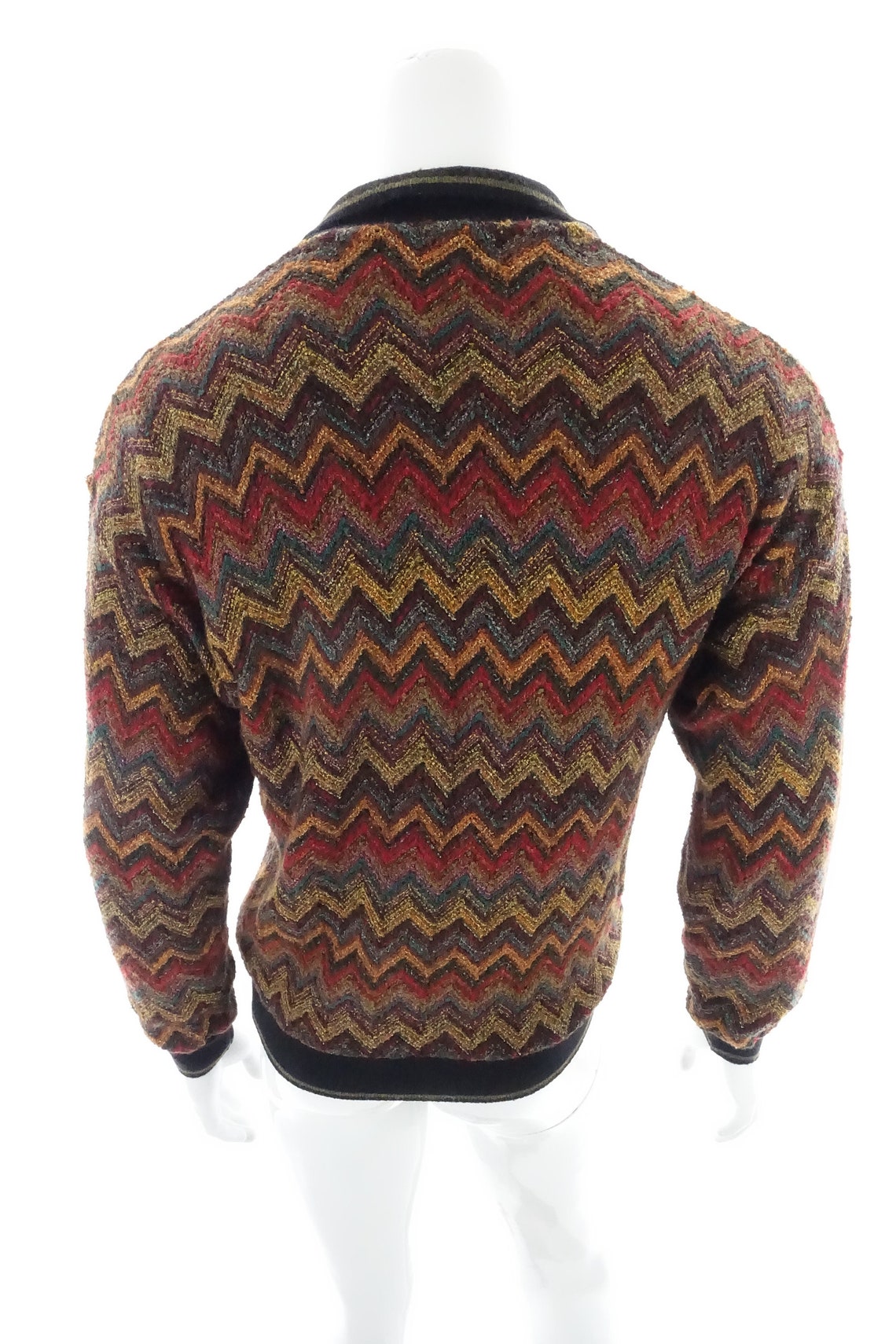 90s TUNDRA Sweater Men Vintage Colorful Chevron Knit Collared | Etsy