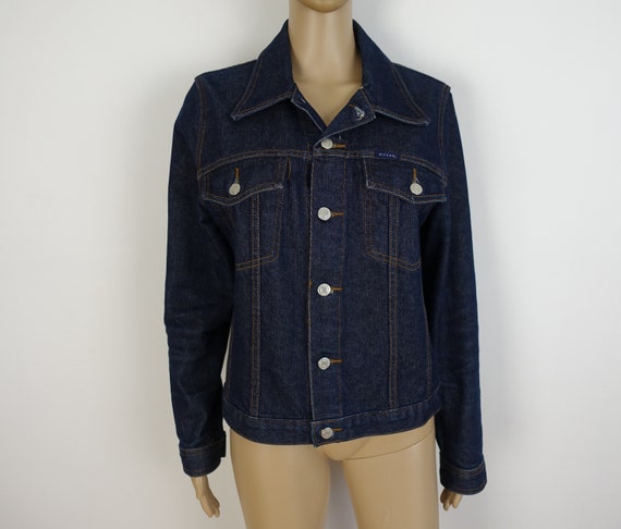 Vintage GUESS Denim Jacket 90s Dark Wash Jean Jac… - image 9