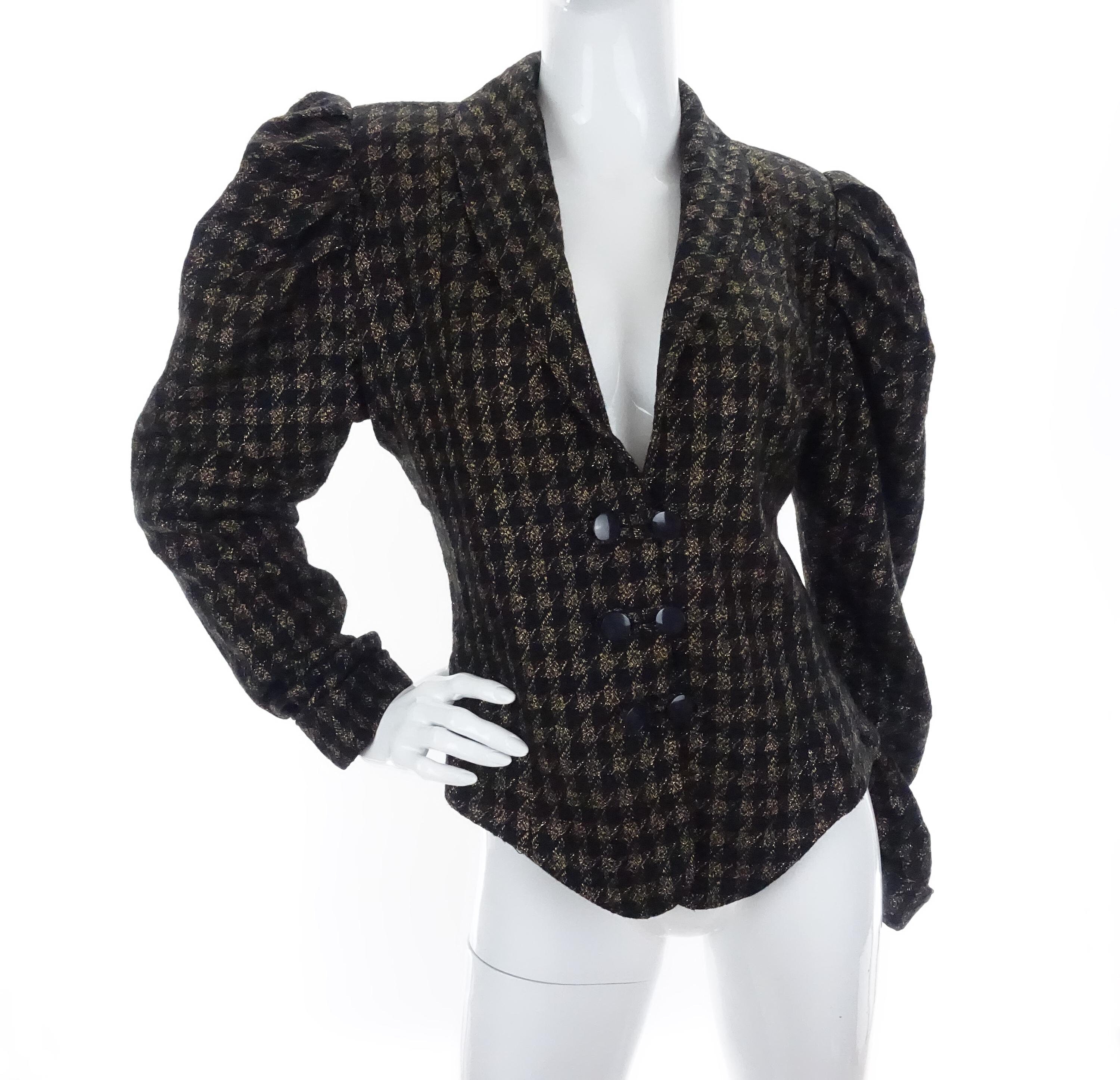 90s Y's Houndstooth Wo Felt wallet