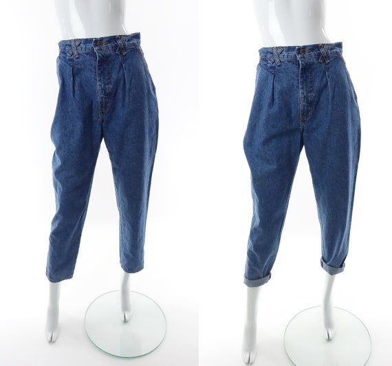 Vintage Blue Zone Jeans Pleated Front High Rise T… - image 3