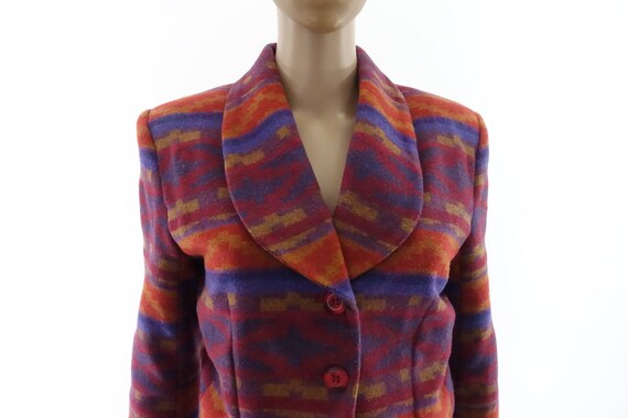 90s Cropped Blazer Vintage Southwestern Wool Jack… - image 8