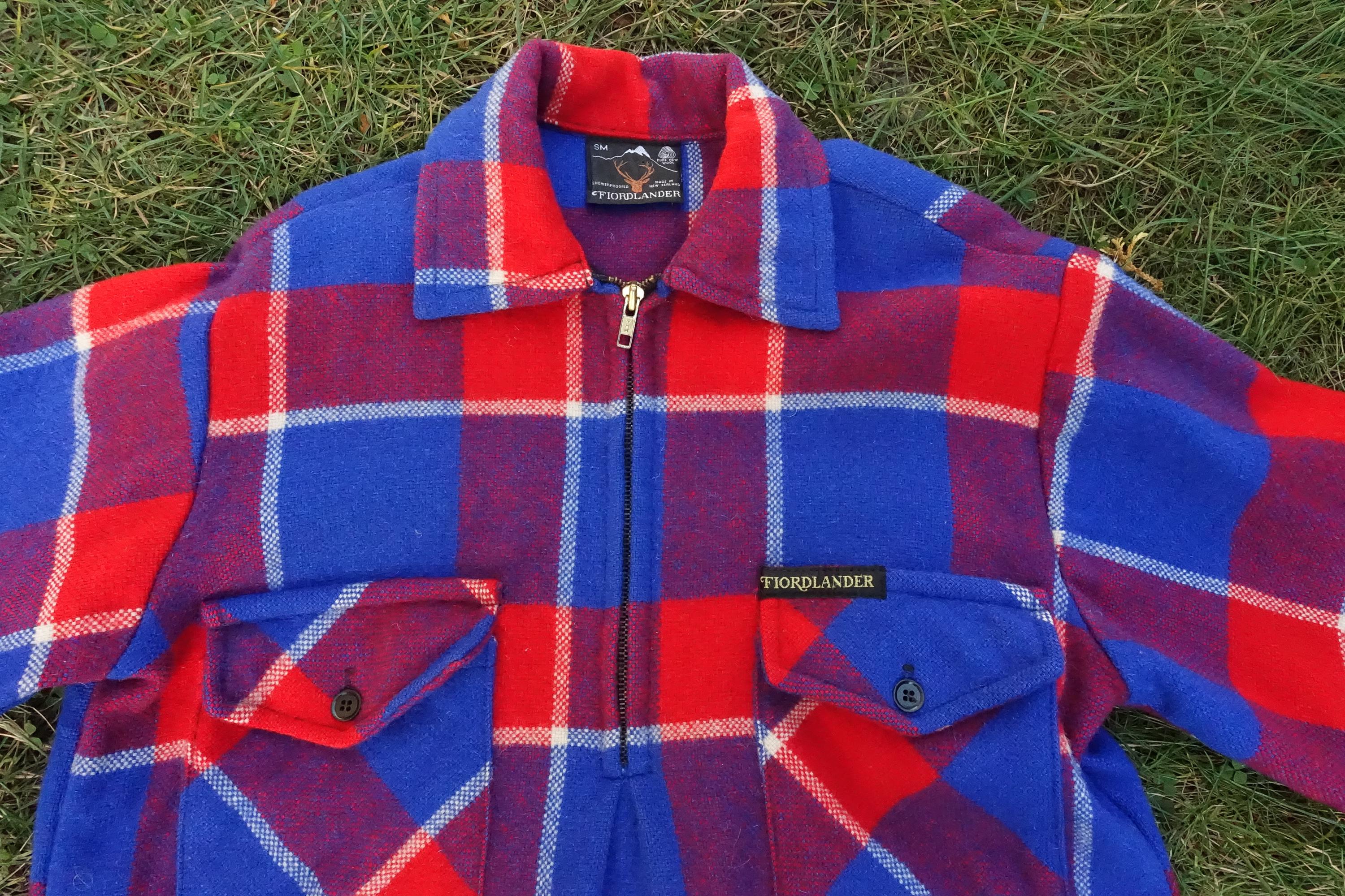 Vintage FJORDLANDER Wool Plaid Jacket Check Print Pullover 1