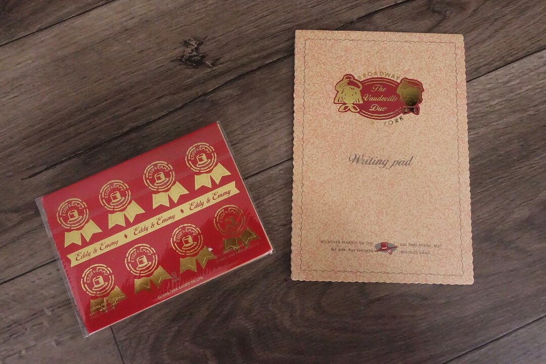 80s SANRIO Vaudeville Duo Writing Pad and Envelopes Vintage Notepad ...
