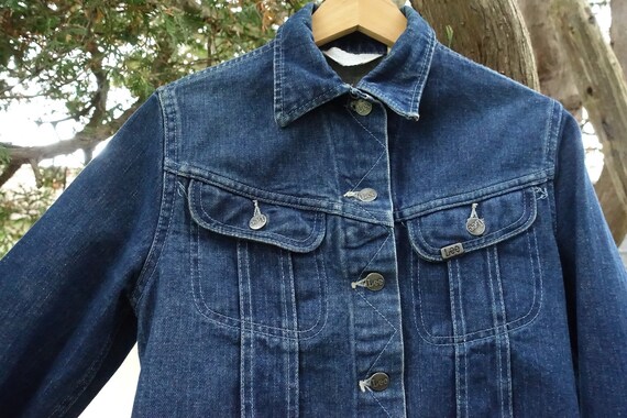 Vintage 70s LEE Blue Jean Jacket 1970s Denim XS /… - image 8