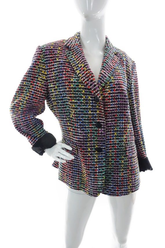 80s Rainbow Blazer Vintage Jones New York Colorfu… - image 6