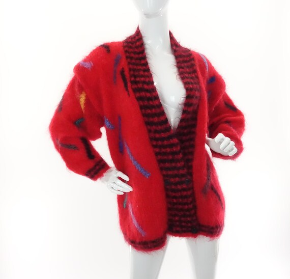 Mohair sweater jacket 80s cardigan sweater clearance