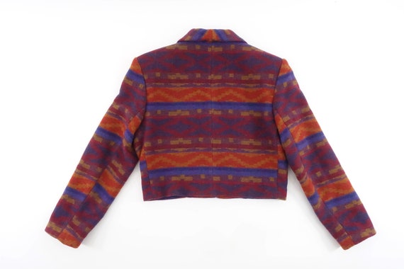 90s Cropped Blazer Vintage Southwestern Wool Jack… - image 3
