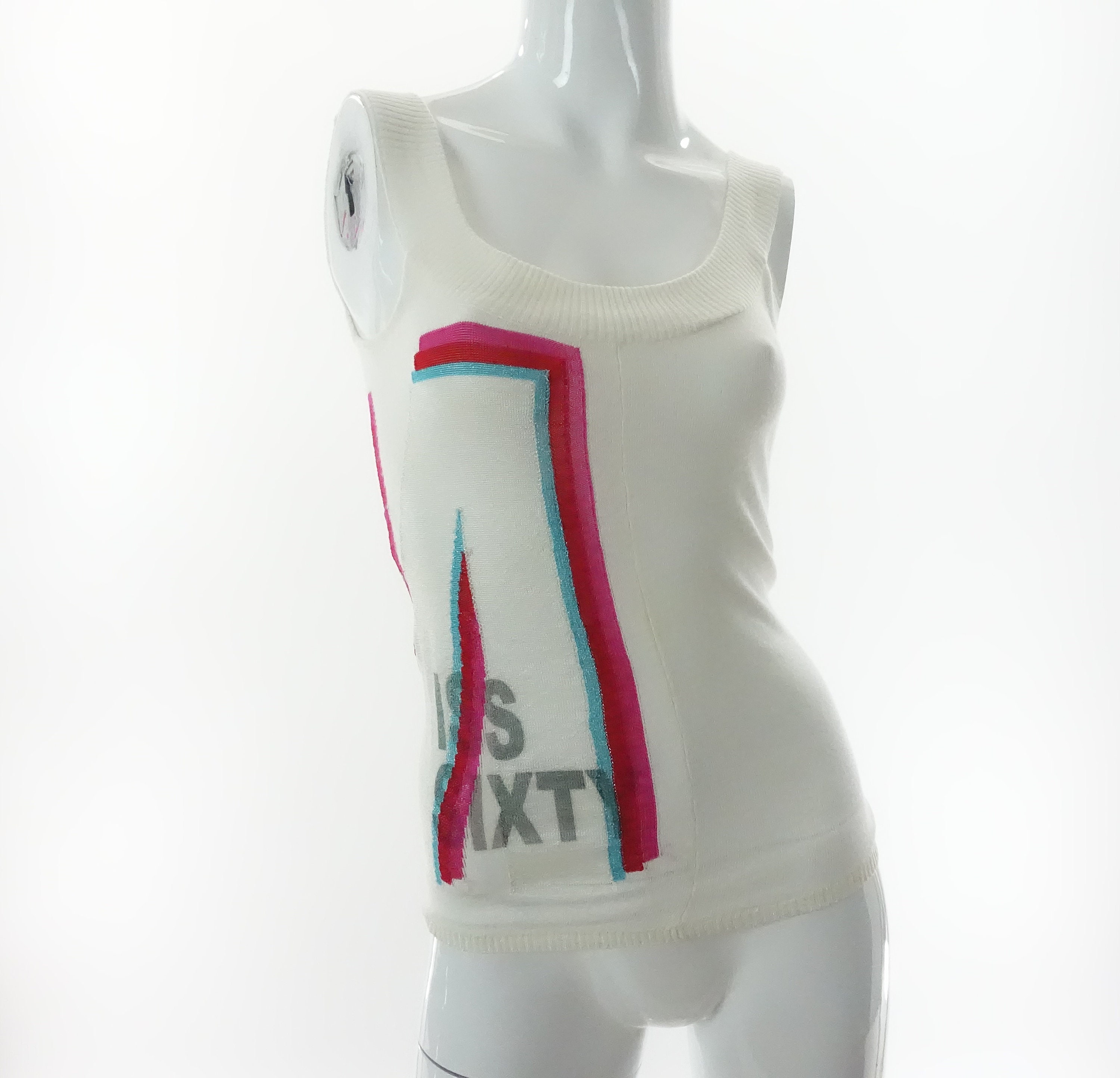 Y2K Miss Sixty Knit Tank Top: Glam Logo, Women's XS - Etsy