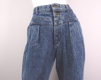 Vintage 80s Lee Acid Wash Jeans Dark Blue Stone Wash 26" Waist