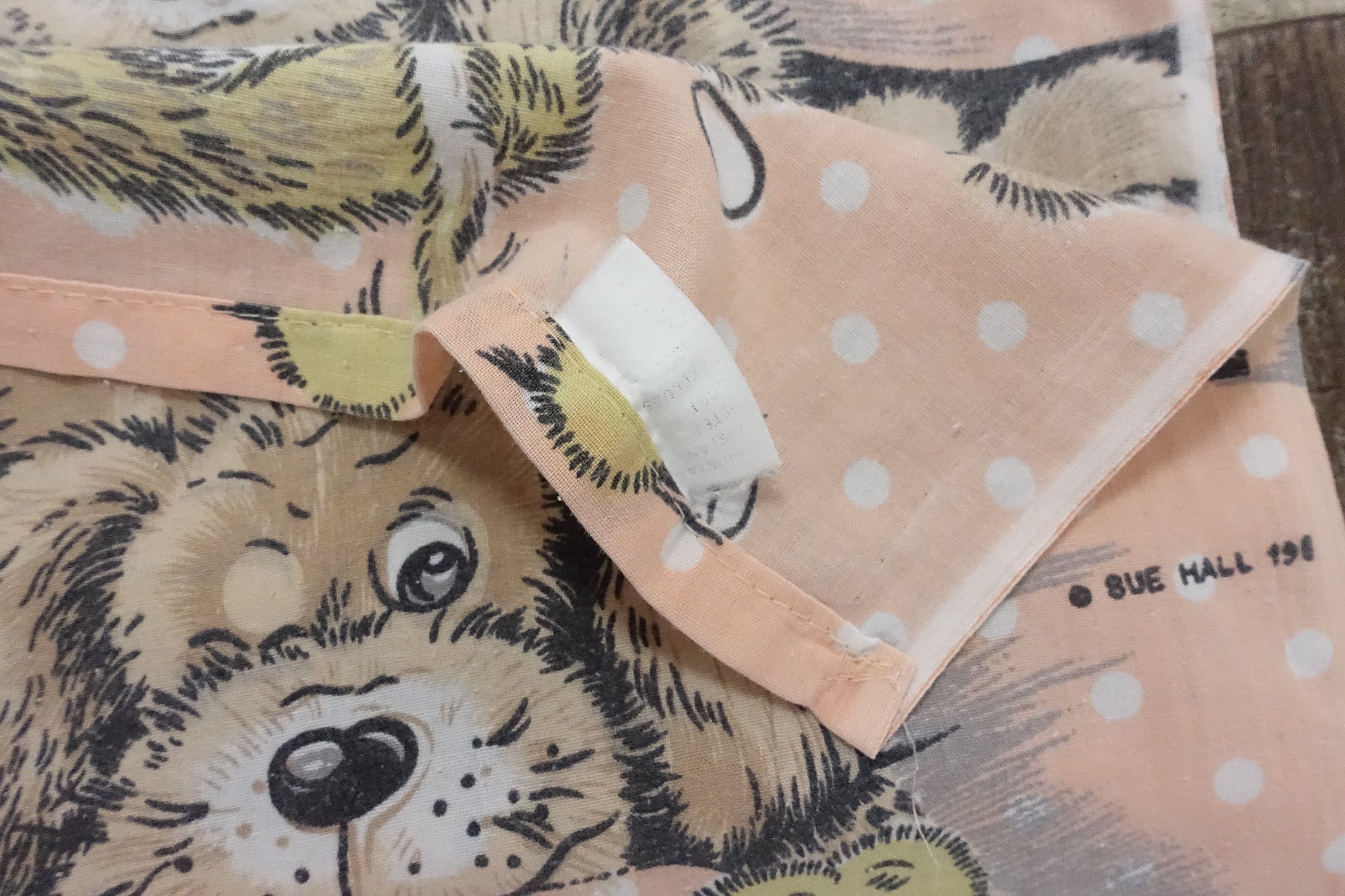 Vintage Sue Hall Snatch the Dog and Friends Bed Sheet Twin Flat 