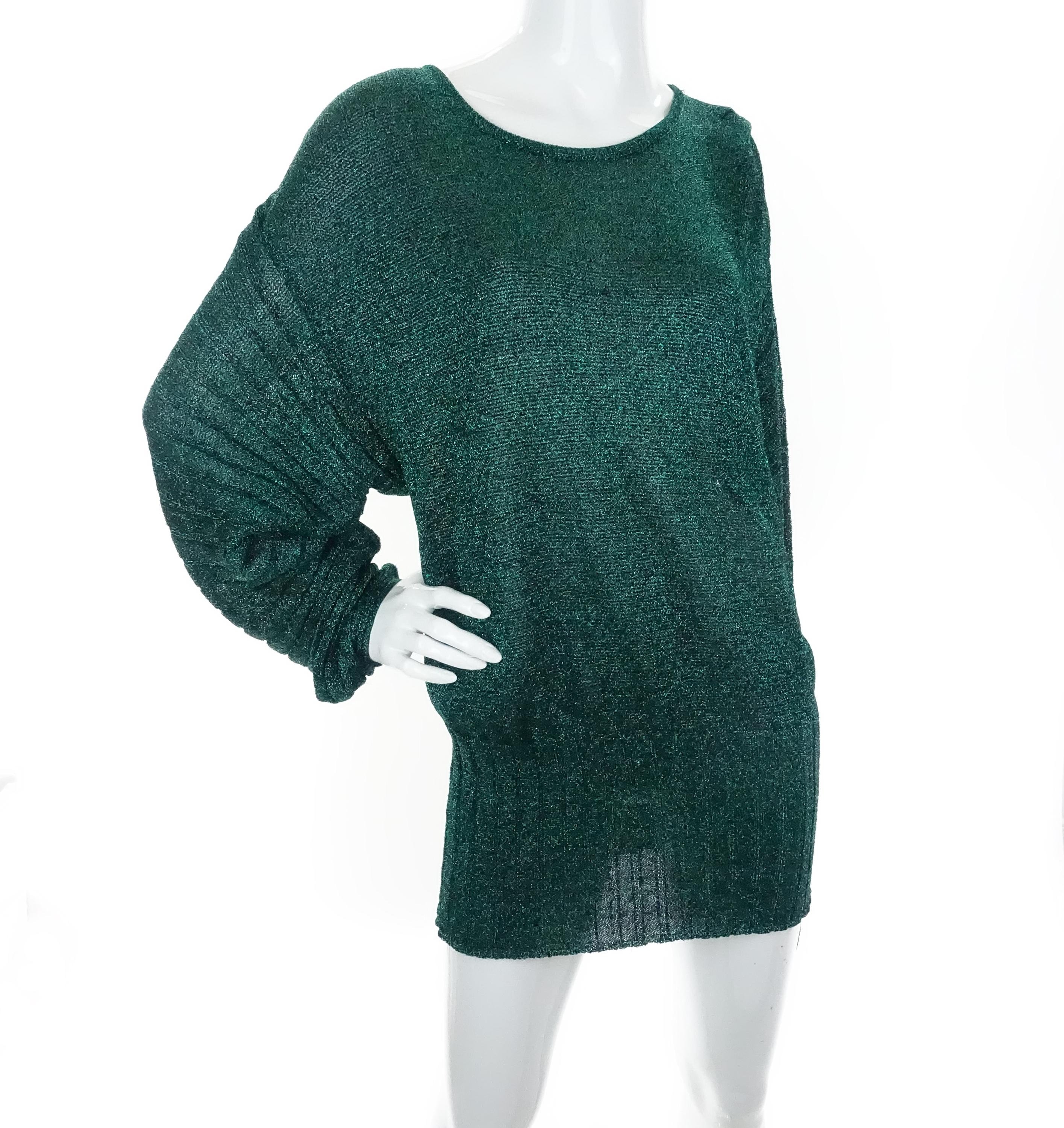 Vintage Green Lurex Sweater Shimmery Metallic Knit Pullover Rino Rossi  Medium - Etsy