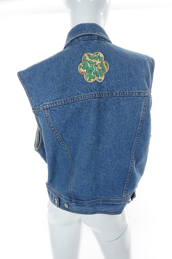 Vintage ESPRIT Vest Sleeveless Jean Jacket with F… - image 4