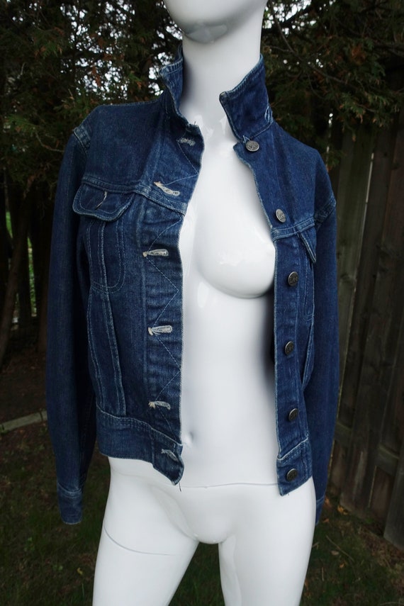 Vintage 70s LEE Blue Jean Jacket 1970s Denim XS /… - image 7