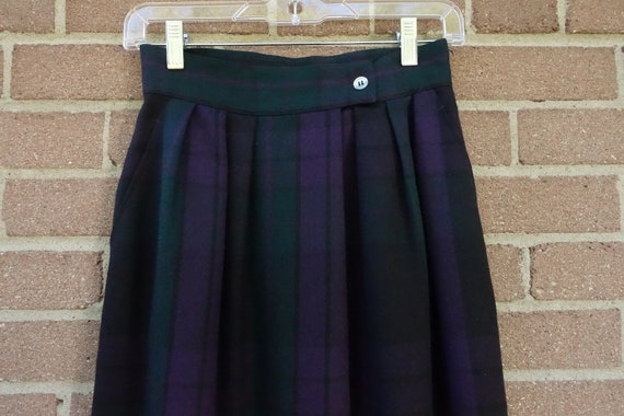 80s Plaid Wool Skirt Vintage Ports International … - image 5