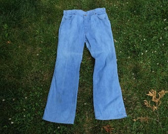 1970s Levi's For Men Orange Tab Jeans Lightweight Denim Pants High Waist 38"