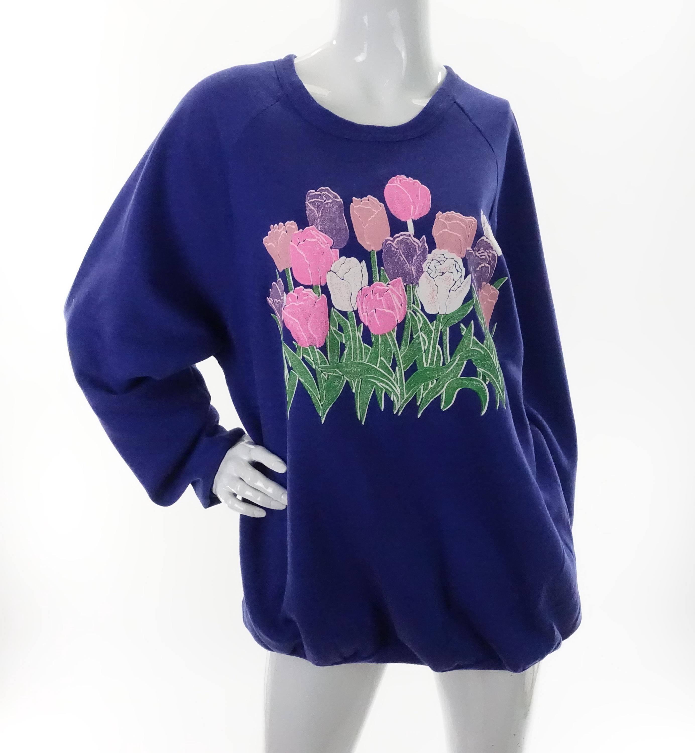 80s Floral Sweatshirt - Etsy Canada