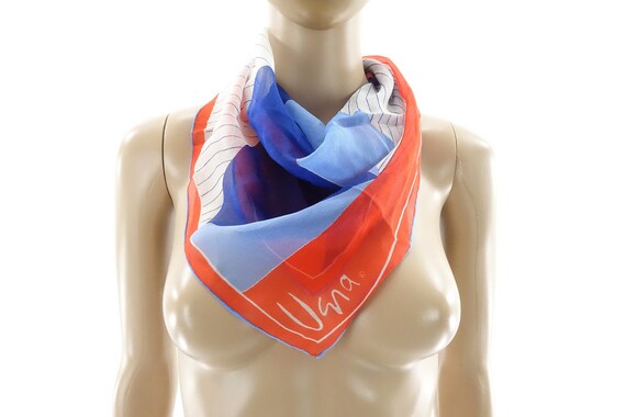 VERA NEUMANN Scarf Verasheer Sheer Chiffon Red Wh… - image 2