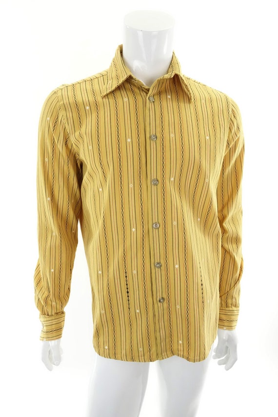 yellow striped button up
