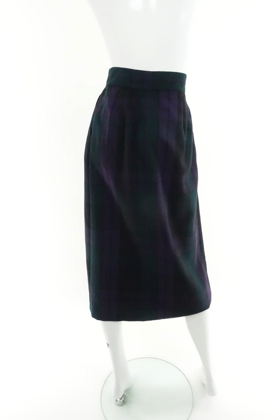 80s Plaid Wool Skirt Vintage Ports International … - image 3