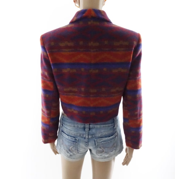 90s Cropped Blazer Vintage Southwestern Wool Jack… - image 5