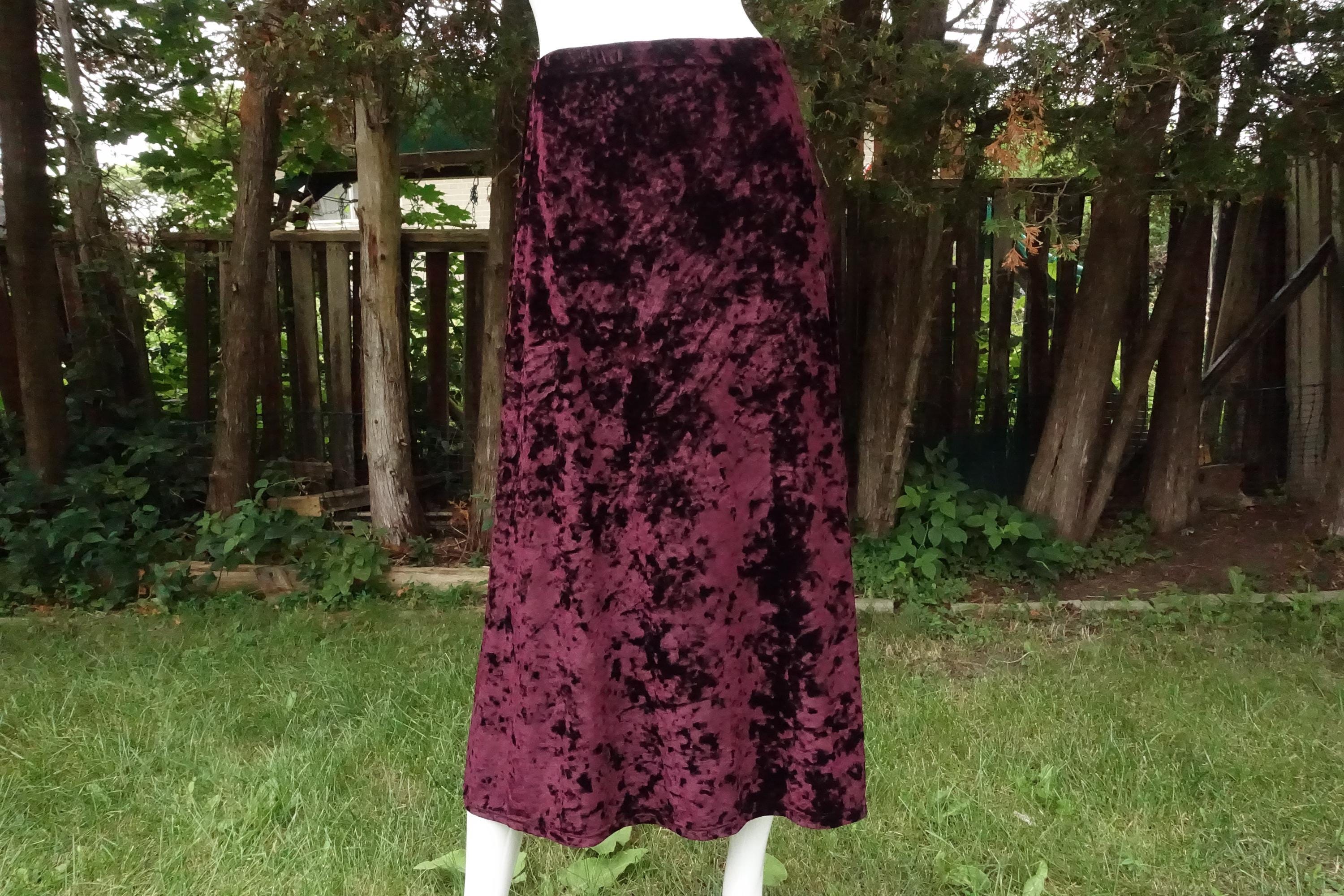 Crushed Velvet Skirt Etsy