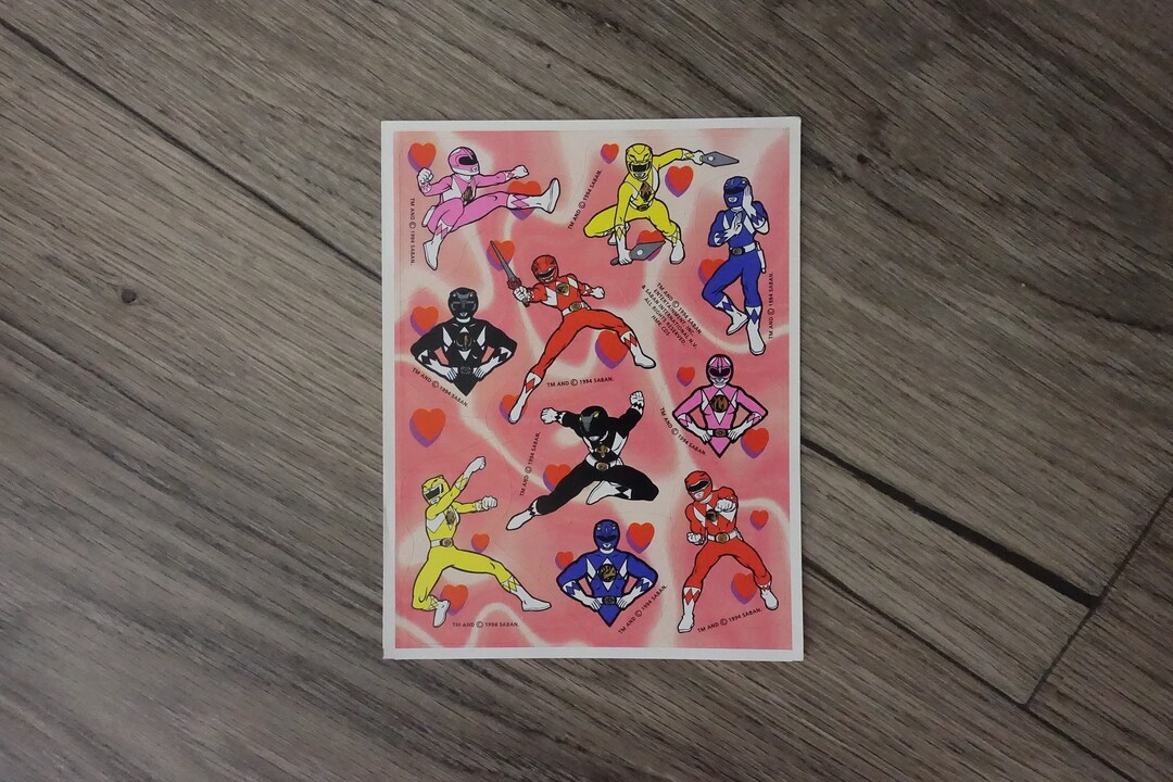Vintage Power Rangers Stickers 1994 Hallmark Mighty Morphin Decals 1 Sheet Etsy