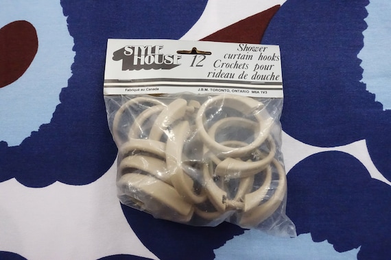 New Vintage Shower Curtain Hooks 1970s 80s Plastic Shower Curtain Rings  Mocha Beige NOS -  Canada