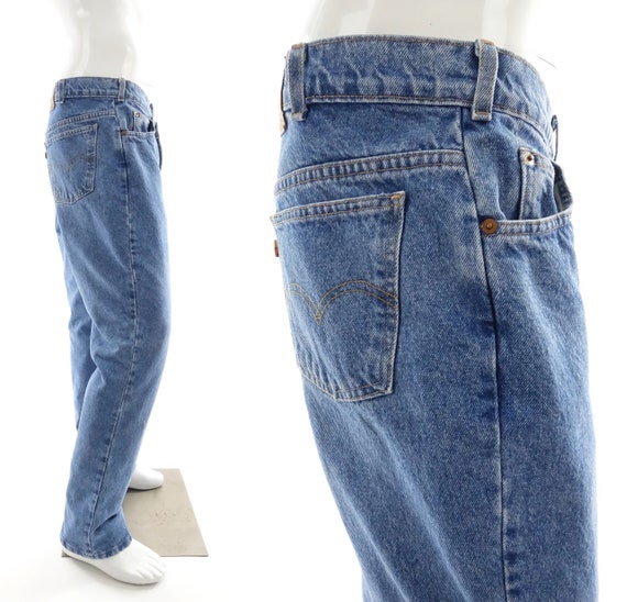 Vintage LEVIS 619 Orange Tab Blue Jeans Size 38 /… - image 6