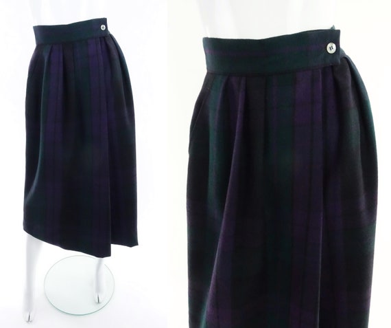 Purple plaid skirt 80s hotsell