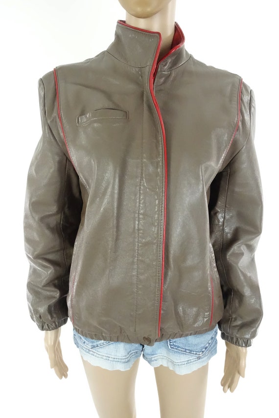 Chaqueta de cuero de los años 80 de los 70 dos tonos marrón | Etsy México