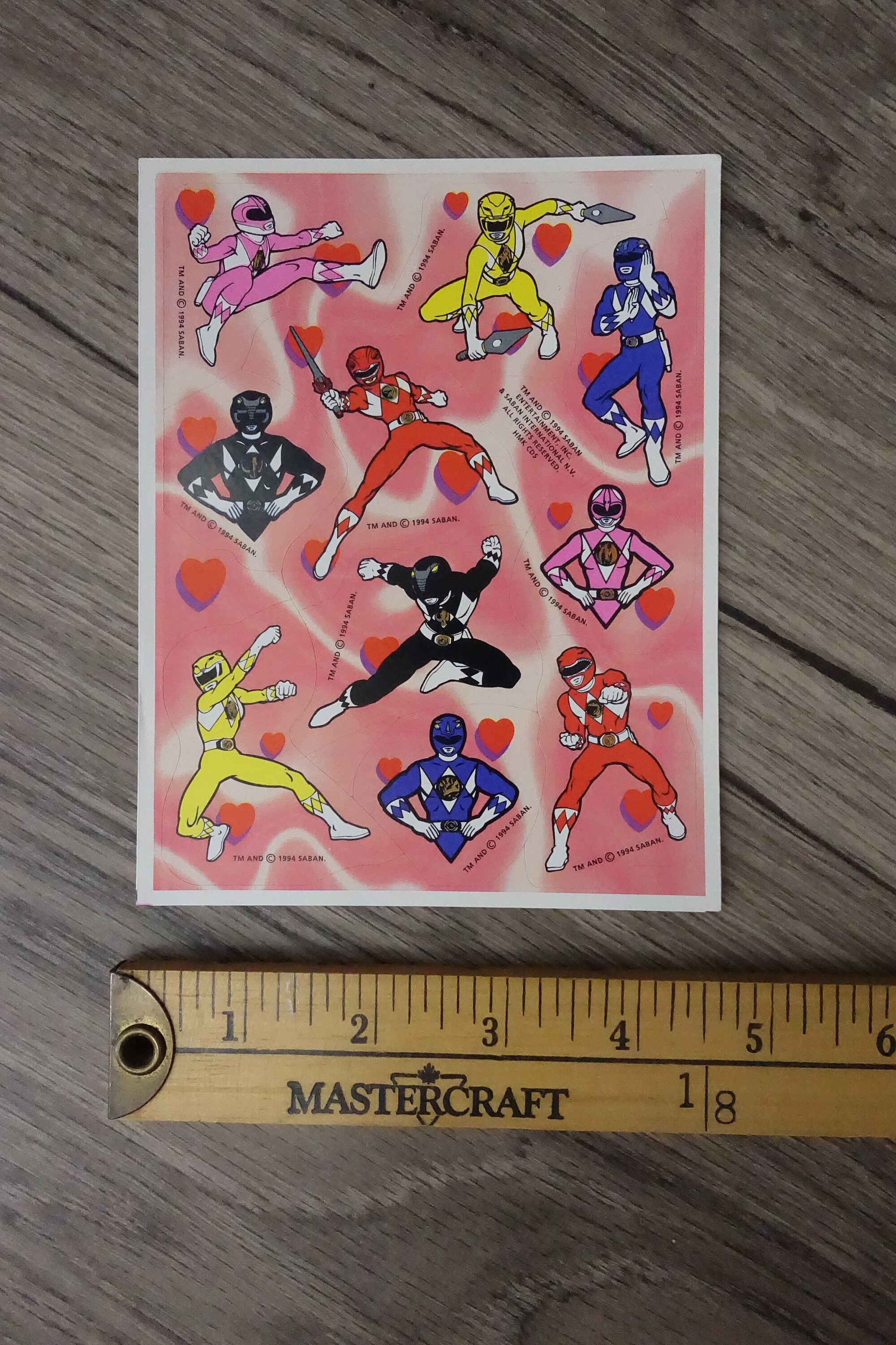 Vintage Power Rangers Stickers 1994 Hallmark Mighty Morphin Decals