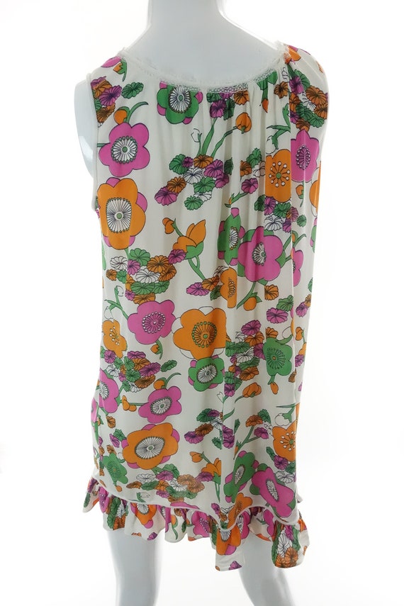 1960s 70s Babydoll Nightgown Floral Nightie Vinta… - image 5