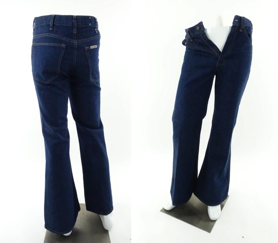 rustyzipper 32W 36L 40Hip - Sailor Navy Bellbottom Jeans Pants - New/Old Vintage Deadstock!