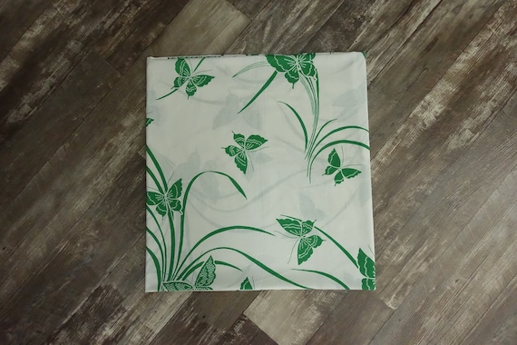 Vintage 70s Butterfly Print Bed Sheet Twin Flat Burlington Bedsheet 1970s Bedroom