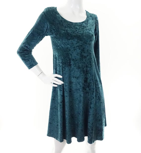 Vintage Green Crushed Velvet Dress Girls Size Medium 1980s 90s Reitmans Pop  Express - Etsy