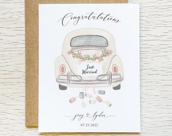 Custom Wedding Card/Just Married Personalized/Congratulations/Bride and Groom Name on Cards/Wedding Shower/Spring Summer Fall Winter 2024