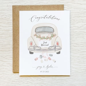 Custom Wedding Card/Just Married Personalized/Congratulations/Bride and Groom Name on Cards/Wedding Shower/Spring Summer Fall Winter 2024