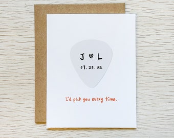 Guitar Valentine Card - Etsy