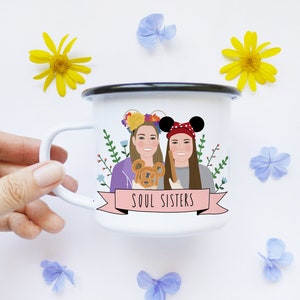 Custom Best Friends Portrait Gift/Custom Portrait Mug/Best Friend Gifts Personalized/Personalized Cartoon Mug/Cute Sisters Gifts from Sister